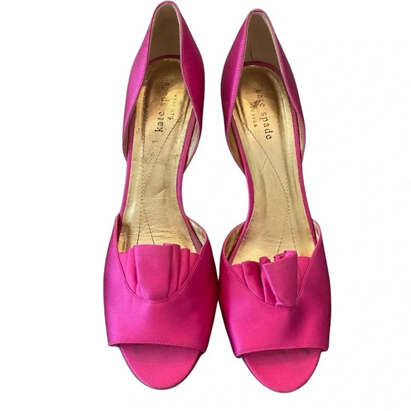 Kate Spade New York Satin Fuchsia Heels - Picture 6 of 8